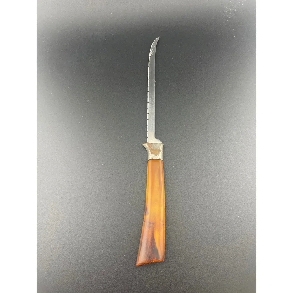 Antique Bakelite Letter Opener Marbled‎ Butterscotch Handle Art Deco Era Office